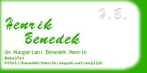 henrik benedek business card